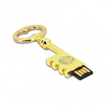 Miniature 6 pour Cle USB Clef Chateau Métal Or
