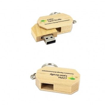 Visuel Cle USB Bois Octogone
