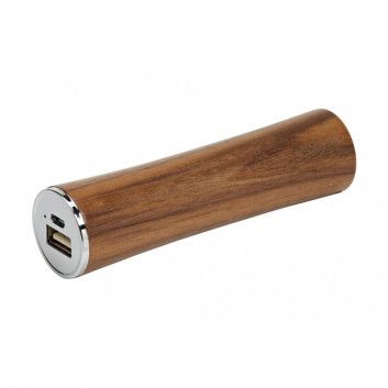 Visuel Batterie Power Bank Bois Cylindrique