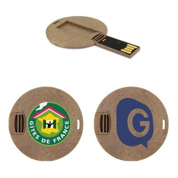 Visuel Cle USB Carte Affaire Ronde Biodegradable