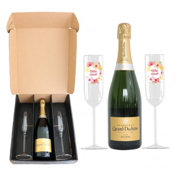 Miniature 1 pour Coffret verre à vin Champagne Canard Duchêne