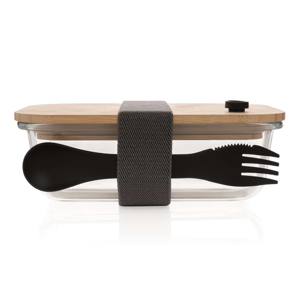 Miniature 7 pour Boîte repas en verre avec couvercle en bambou