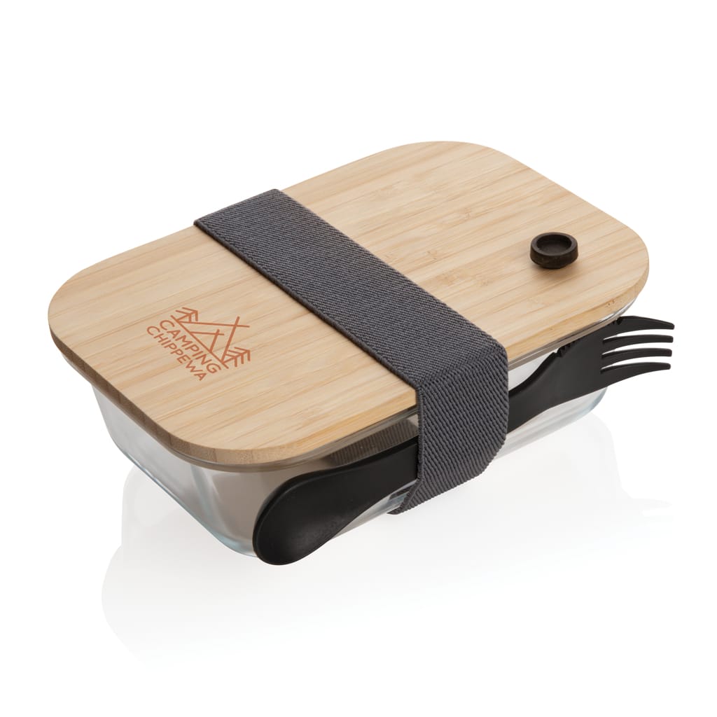 Miniature 10 pour Boîte repas en verre avec couvercle en bambou