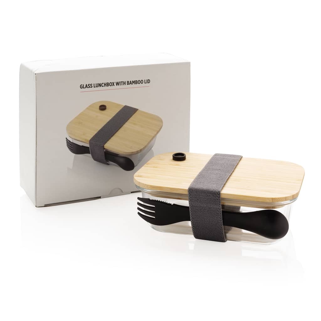 Miniature 4 pour Boîte repas en verre avec couvercle en bambou