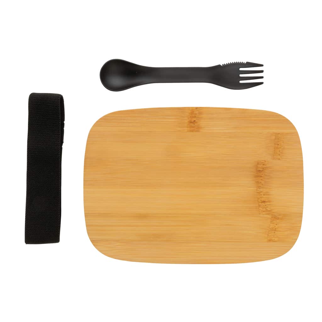 Miniature 7 pour Boîte à Lunch en acier avec couvercle en bambou et cuichette