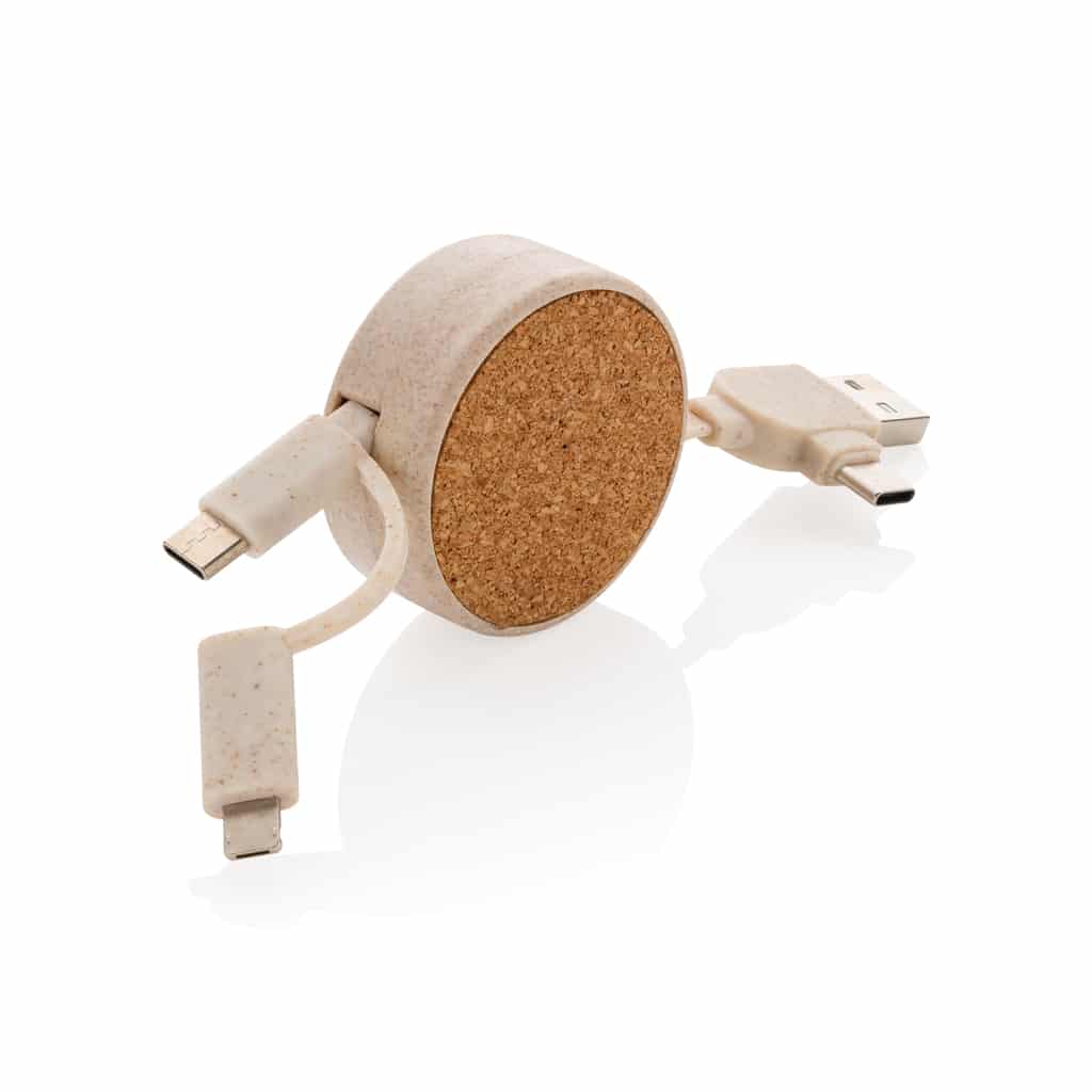 Miniature 2 pour Câble rétractable 6 en 1 en liège et fibre de paille
