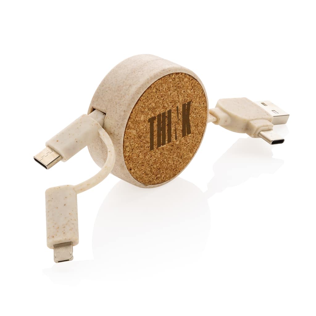 Miniature 8 pour Câble rétractable 6 en 1 en liège et fibre de paille
