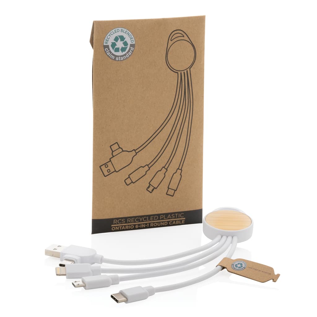 Miniature 3 pour Câble Ontario 6-en-1 rond en plastique recyclé RCS