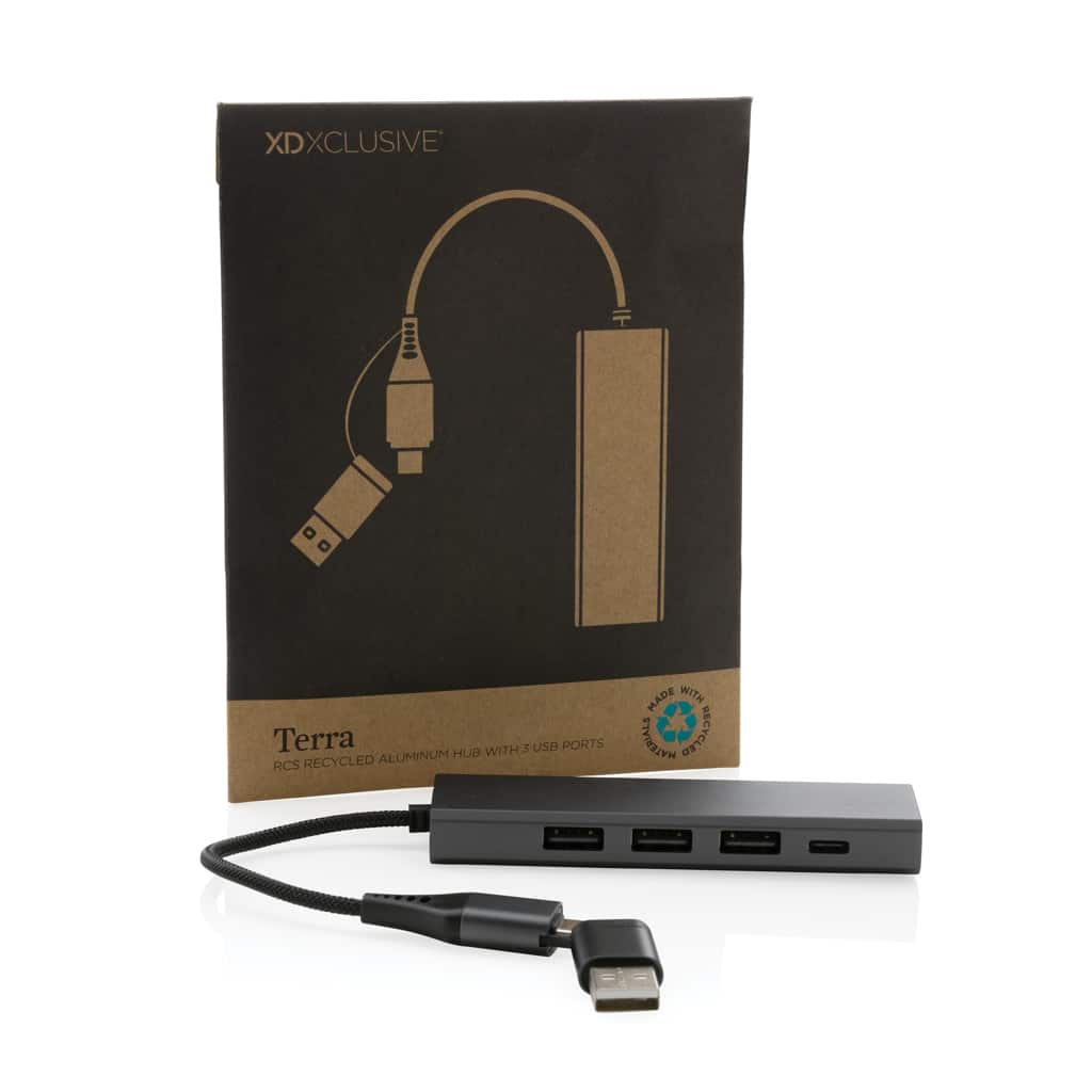 Miniature 4 pour Hub avec 3 ports USB en aluminium recyclé RCS Terra