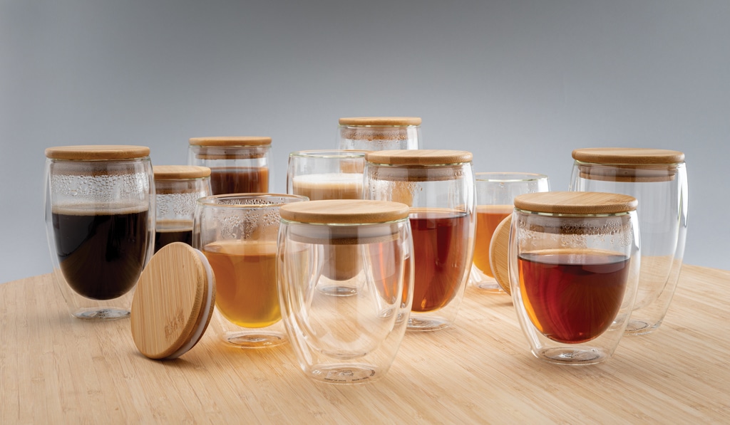 Miniature 10 pour Set de 2 Verres double paroi 350ml avec couvercle en bambou