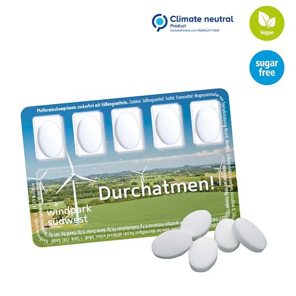 Visuel Smart Card avec  sans sucres pastilles à la menthe