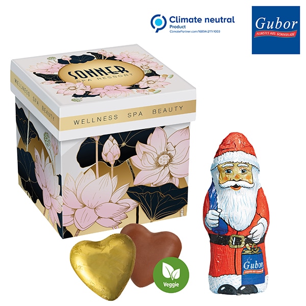 Visuel Meeting Star avec cœurs en chocolat au lait et 1 Père Noël de Gubor