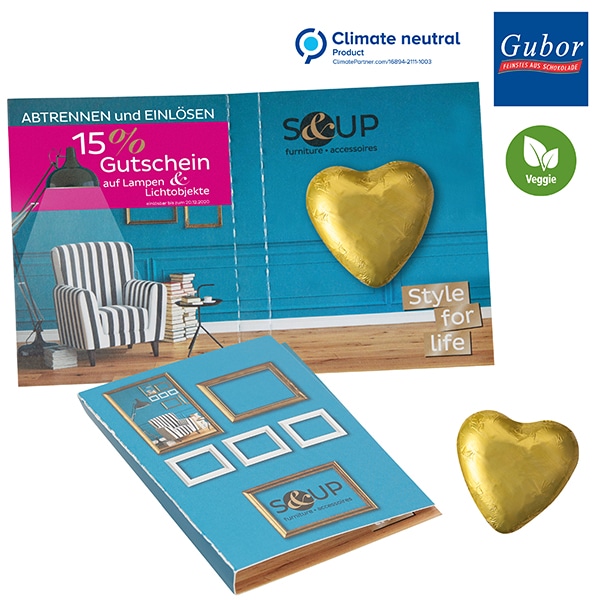 Visuel Carte à croquer avec cœur en chocolat - motif standard