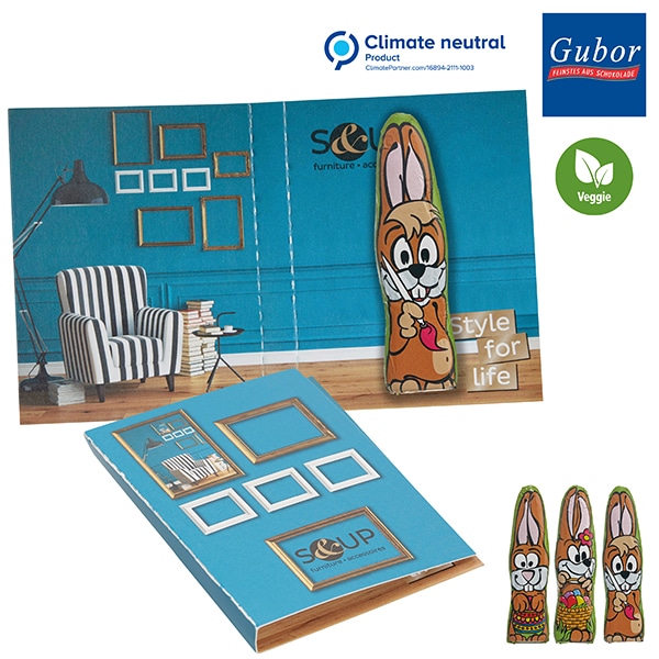 Visuel Carte à croquer avec Lapin de Pâques en chocolat MINI - motif standard