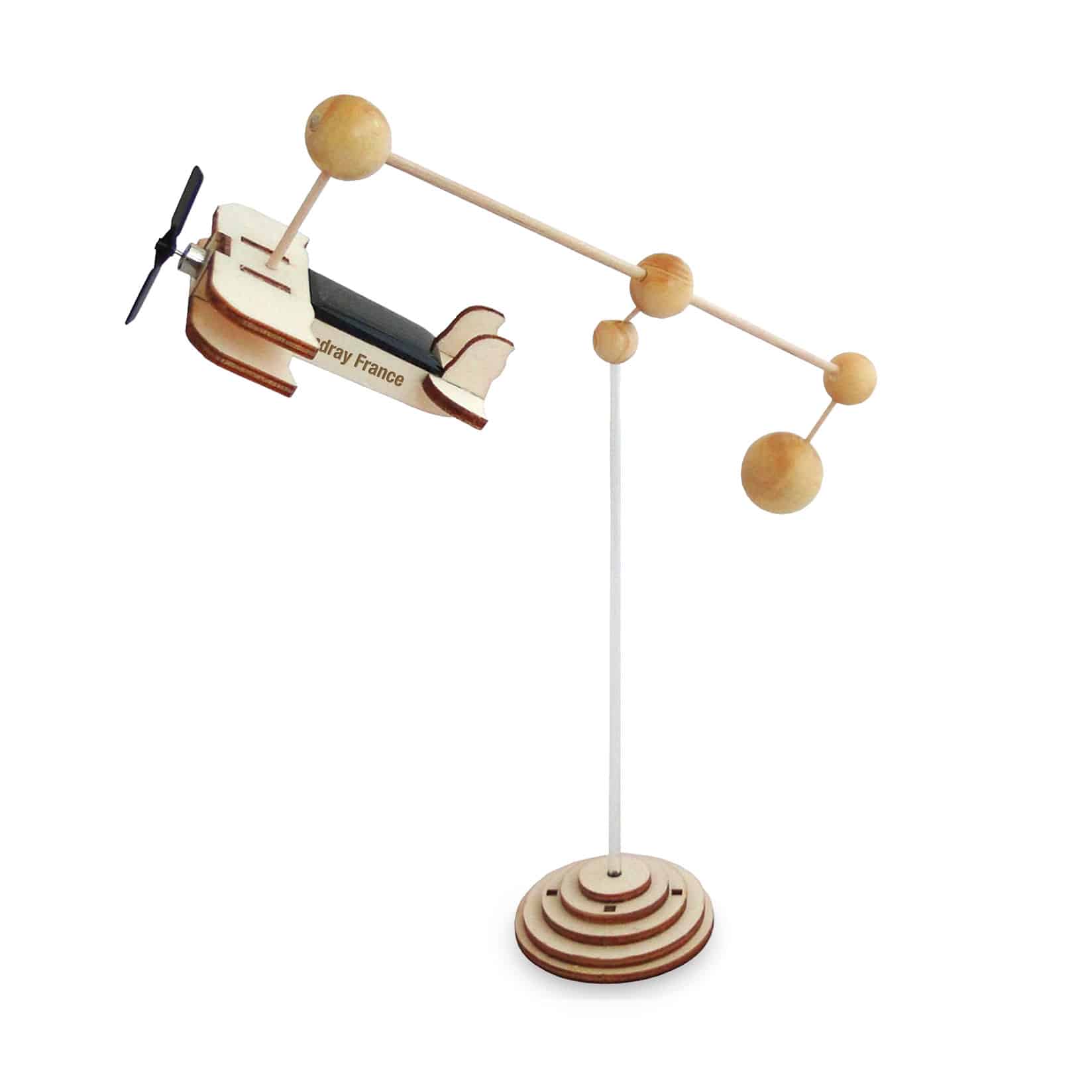 Visuel Avion Biplan sur socle Solaire