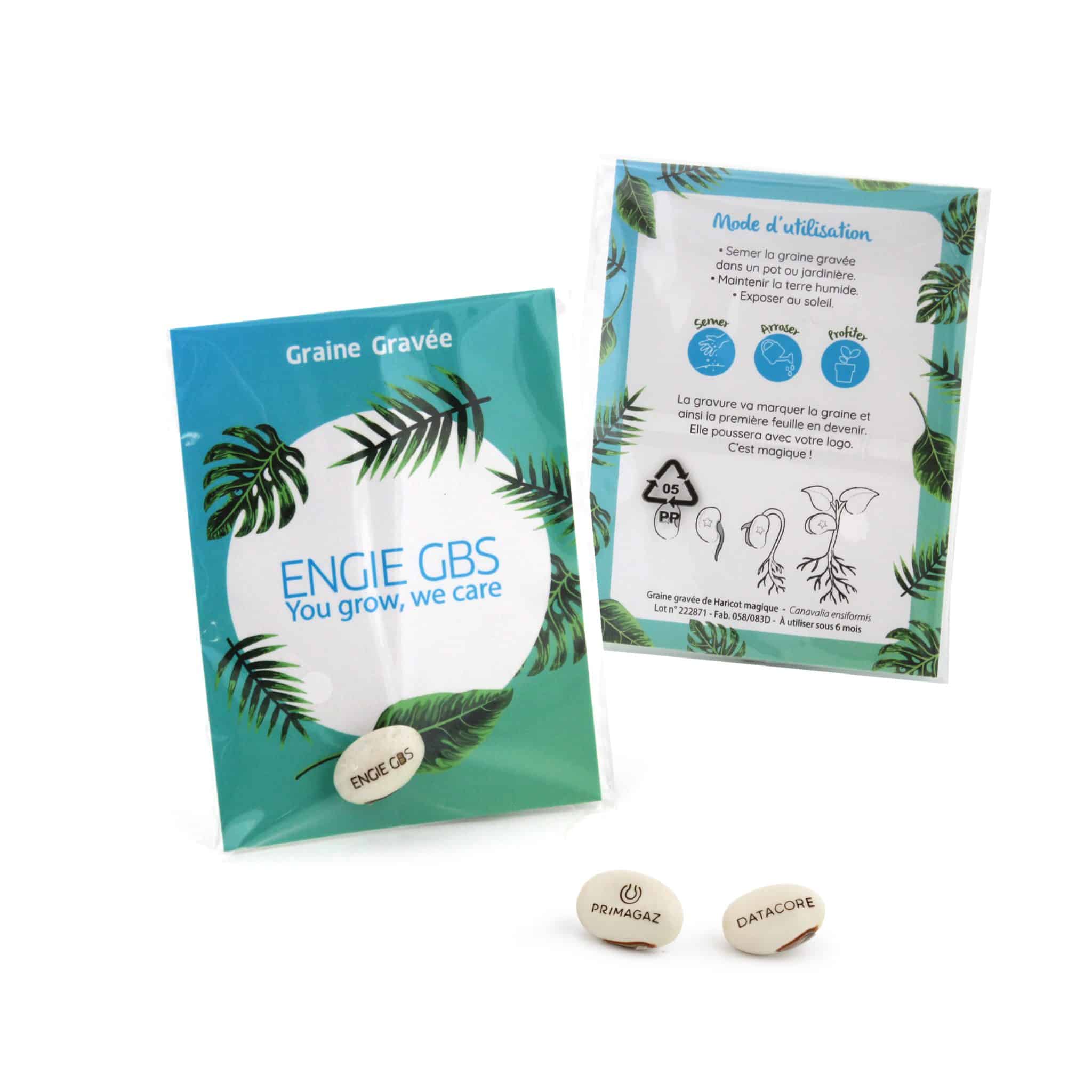 Visuel Graines gravées en sachet transparent