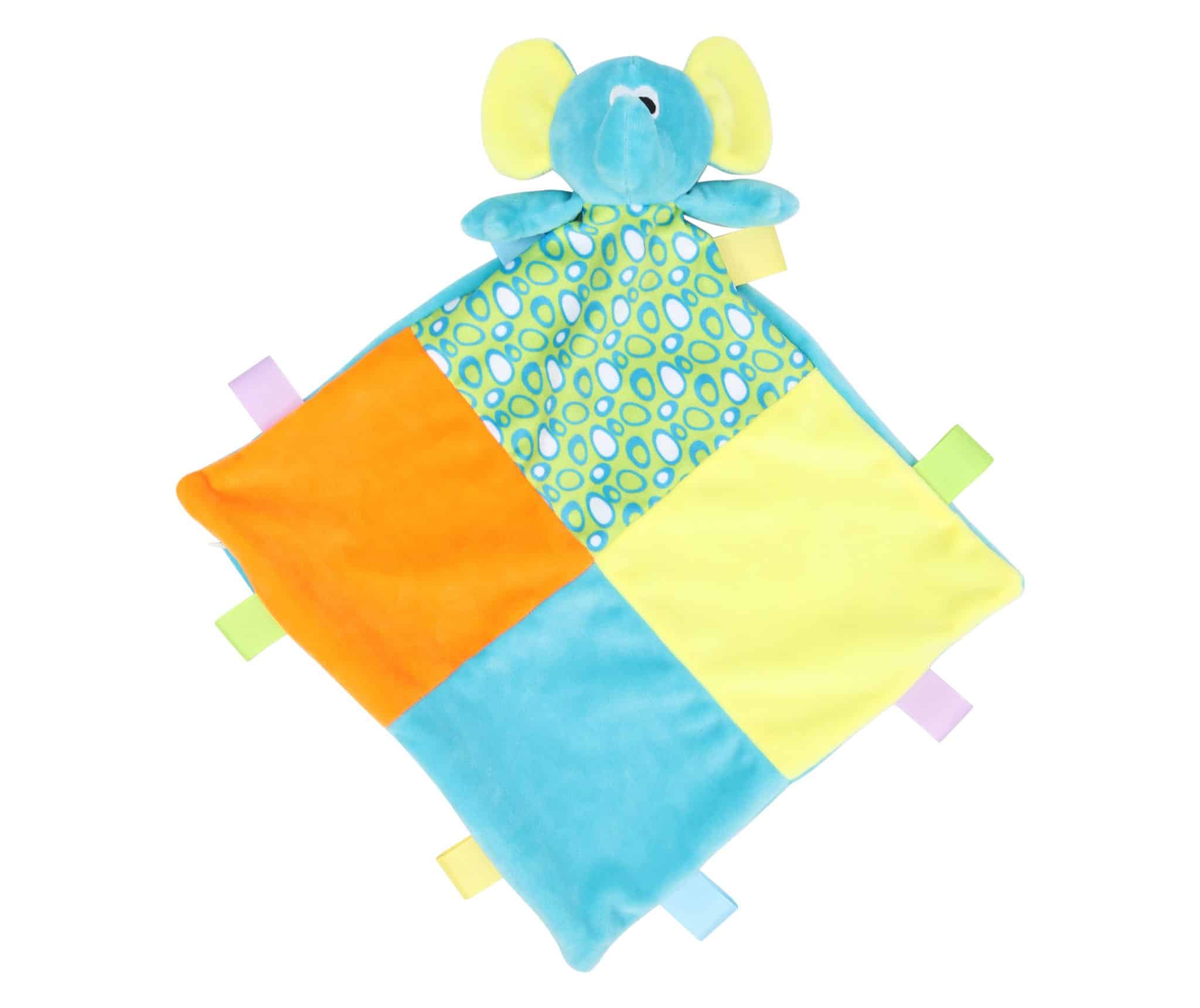 Visuel Doudou plat multicolore éléphant
