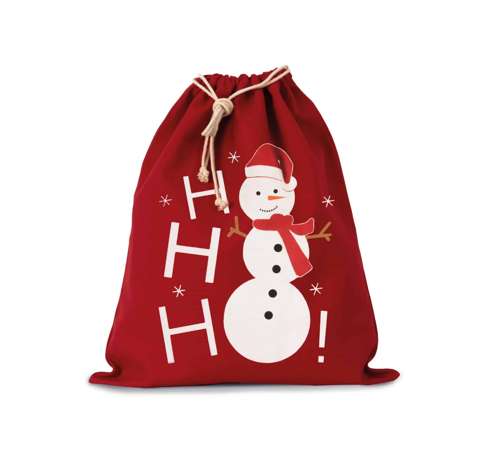 Visuel Sac coton à cordon motif bonhomme de neige