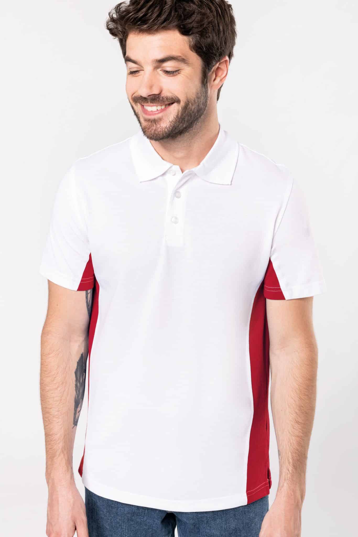 Visuel Polo piqué manches courtes bicolore homme