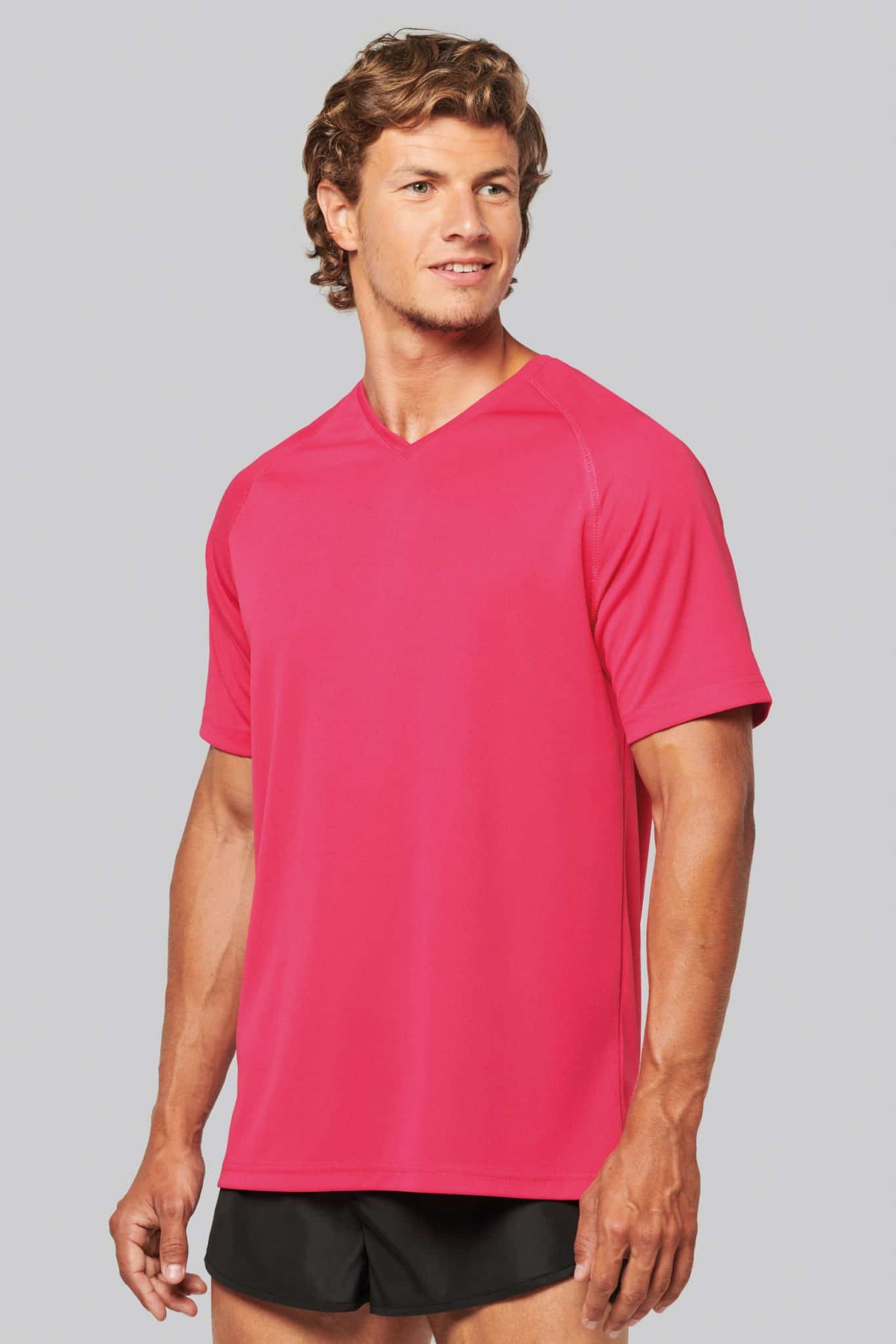 Miniature 3 pour T-shirt de sport manches courtes col v homme