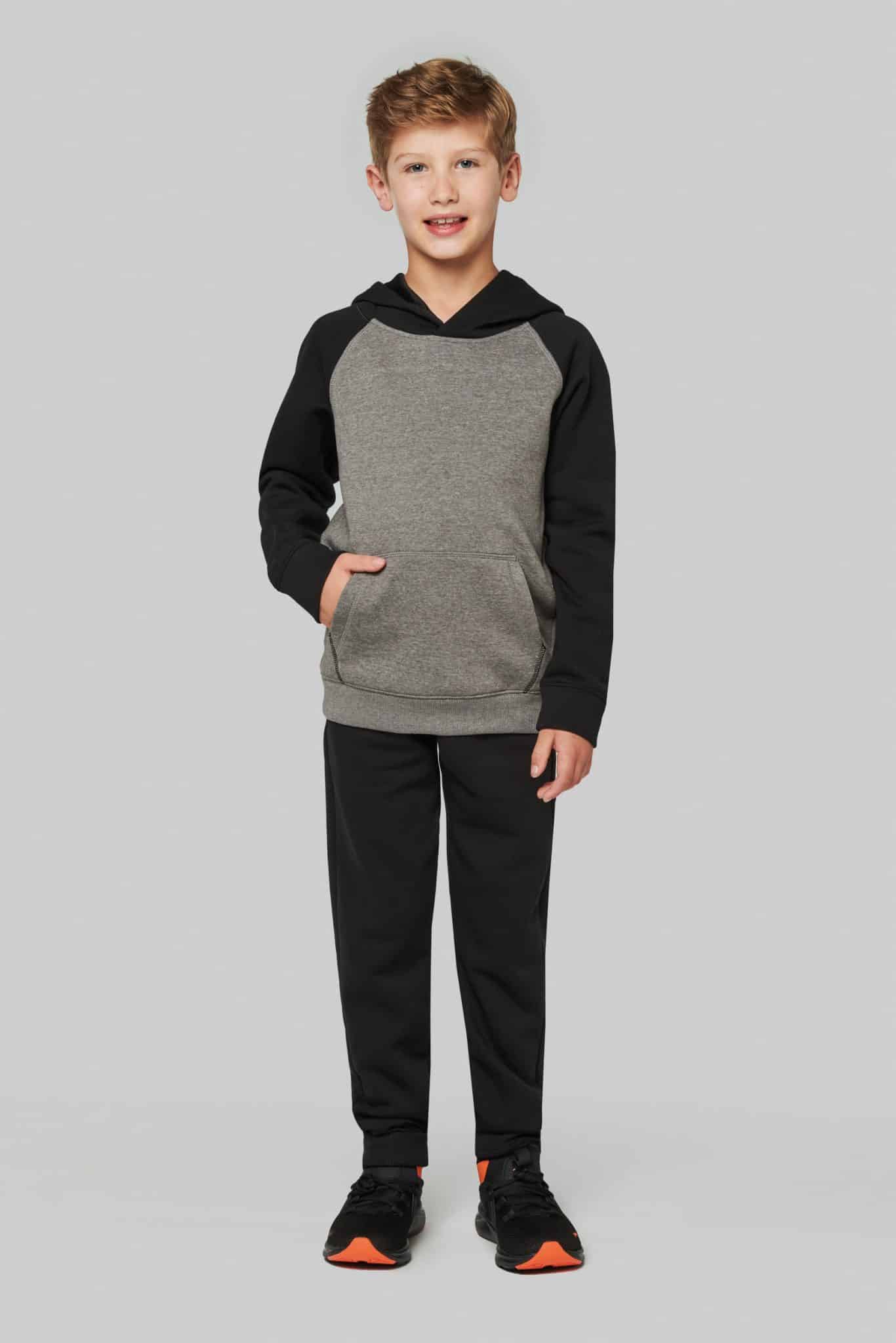Miniature 4 pour Sweat-shirt capuche bicolore enfant