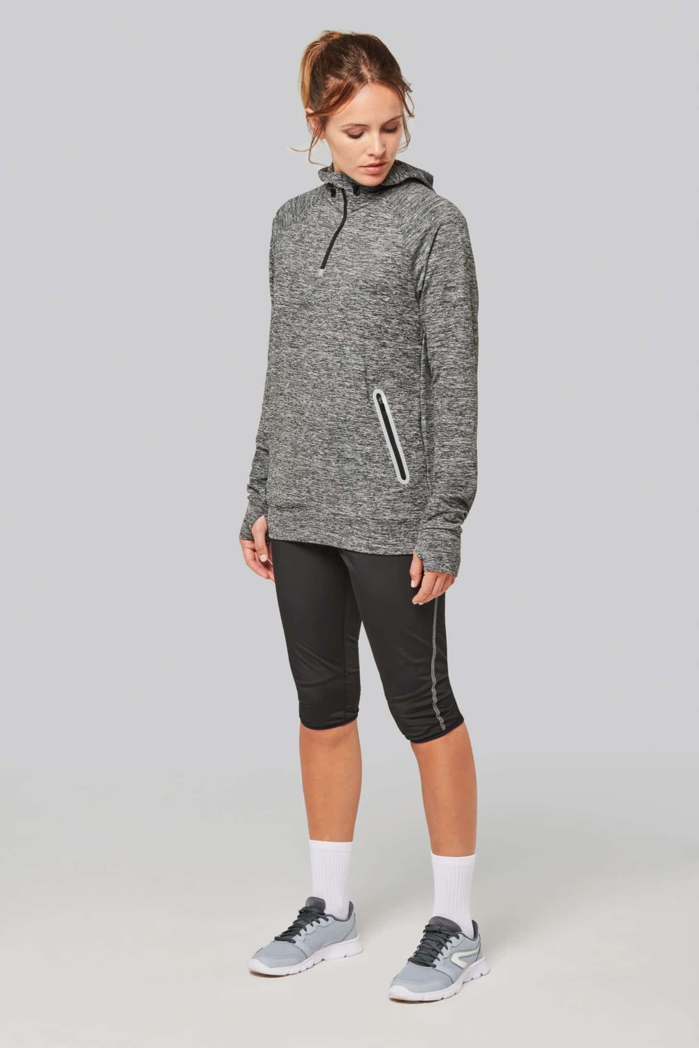 Miniature 12 pour Sweat-shirt à capuche 1/4 zip sport unisexe