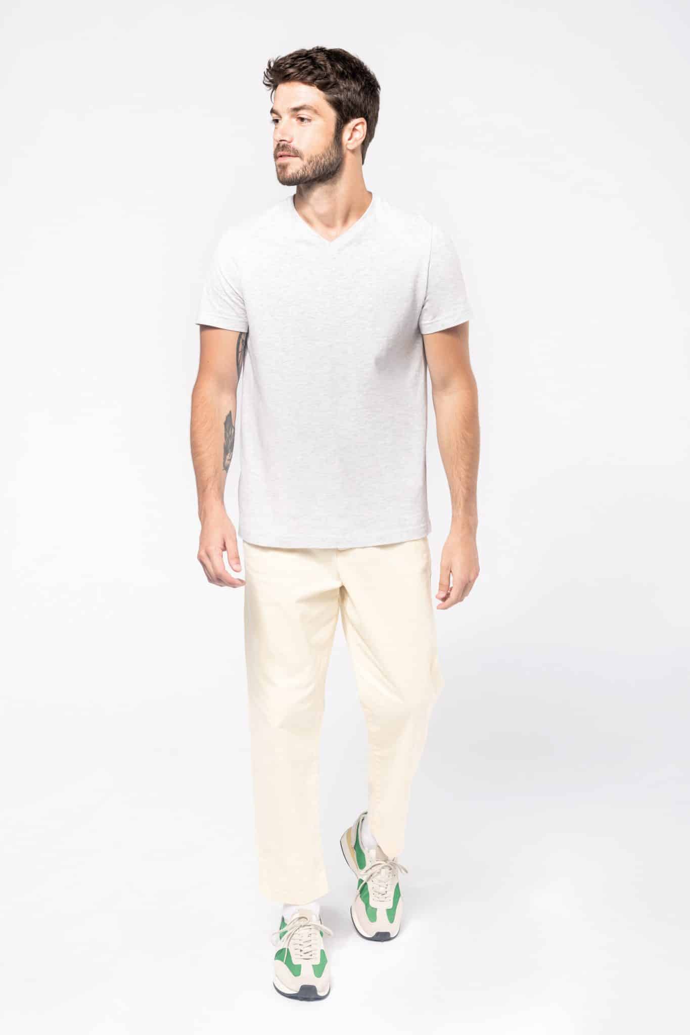 Miniature 3 pour T-shirt col V manches courtes homme