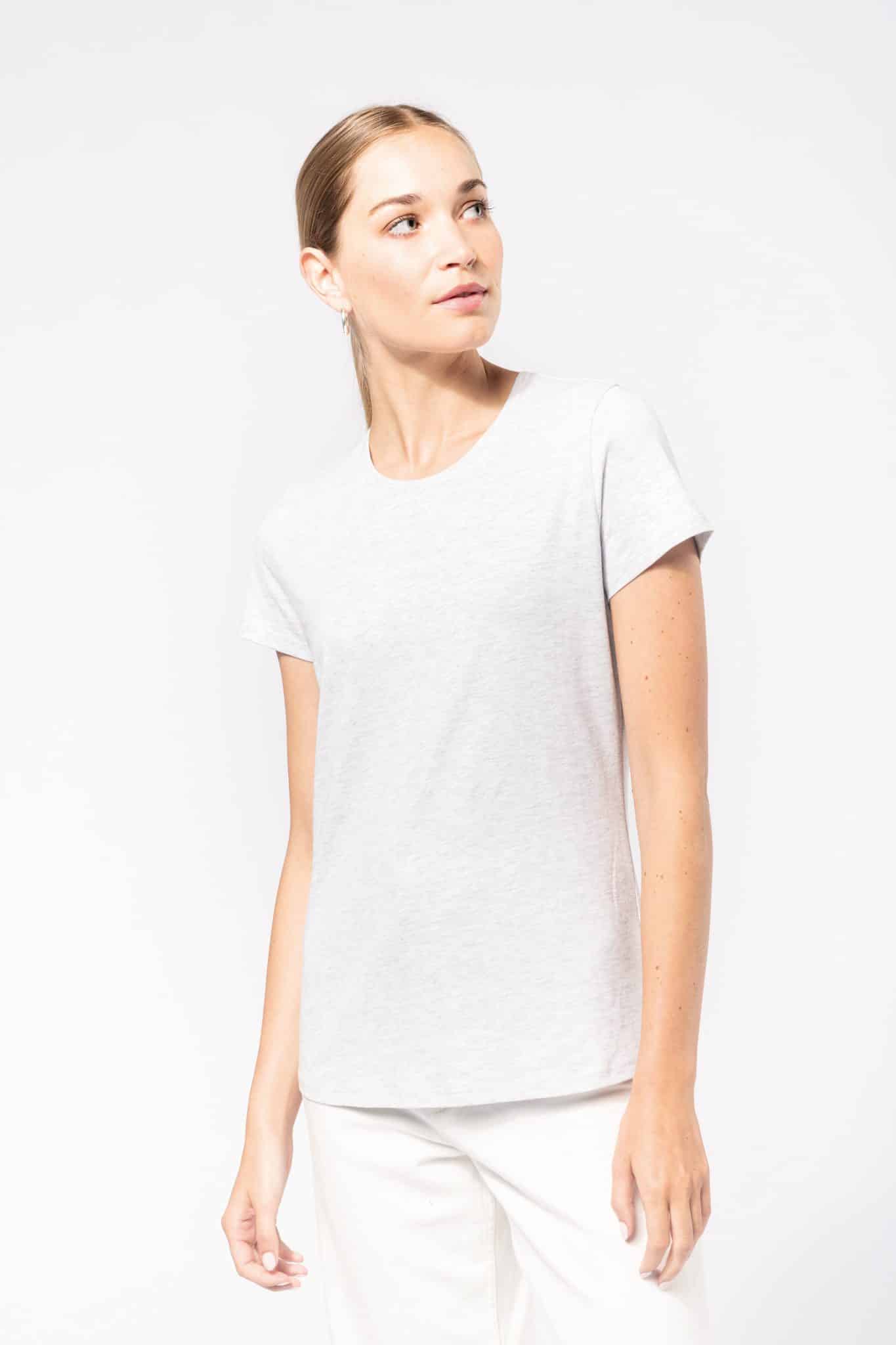 Visuel T-shirt col rond manches courtes femme