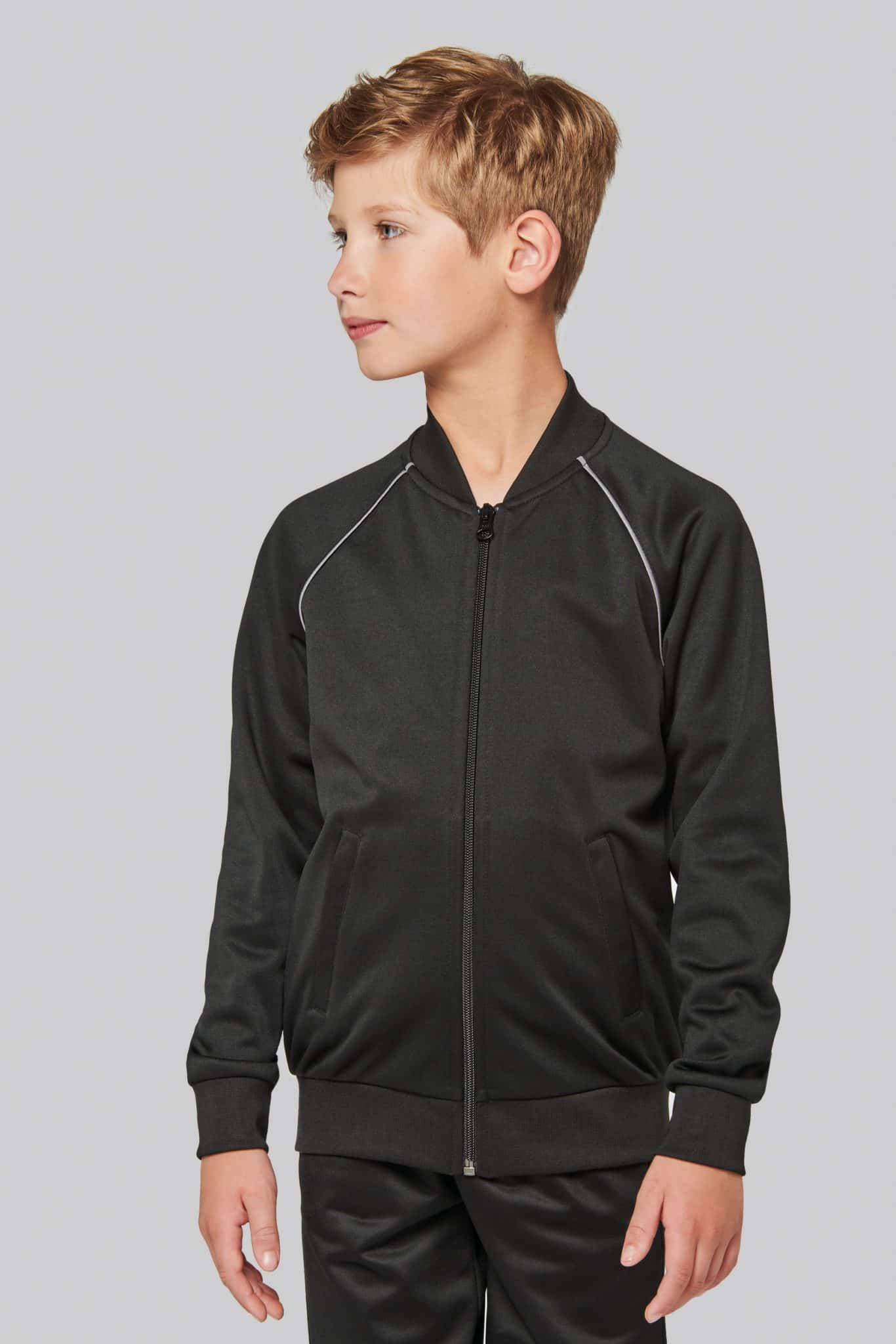 Visuel Veste de survêtement zippée avec liseré enfant