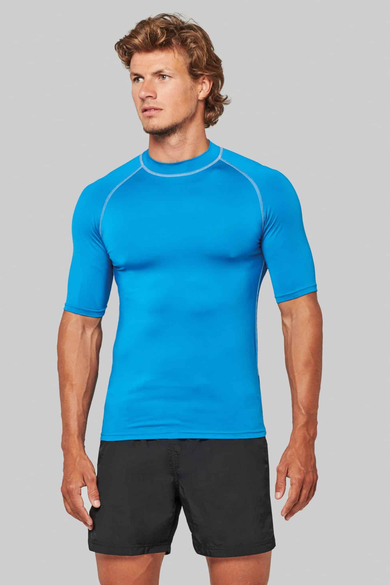 Visuel T-shirt technique à manches courtes avec protection anti-UV unisexe