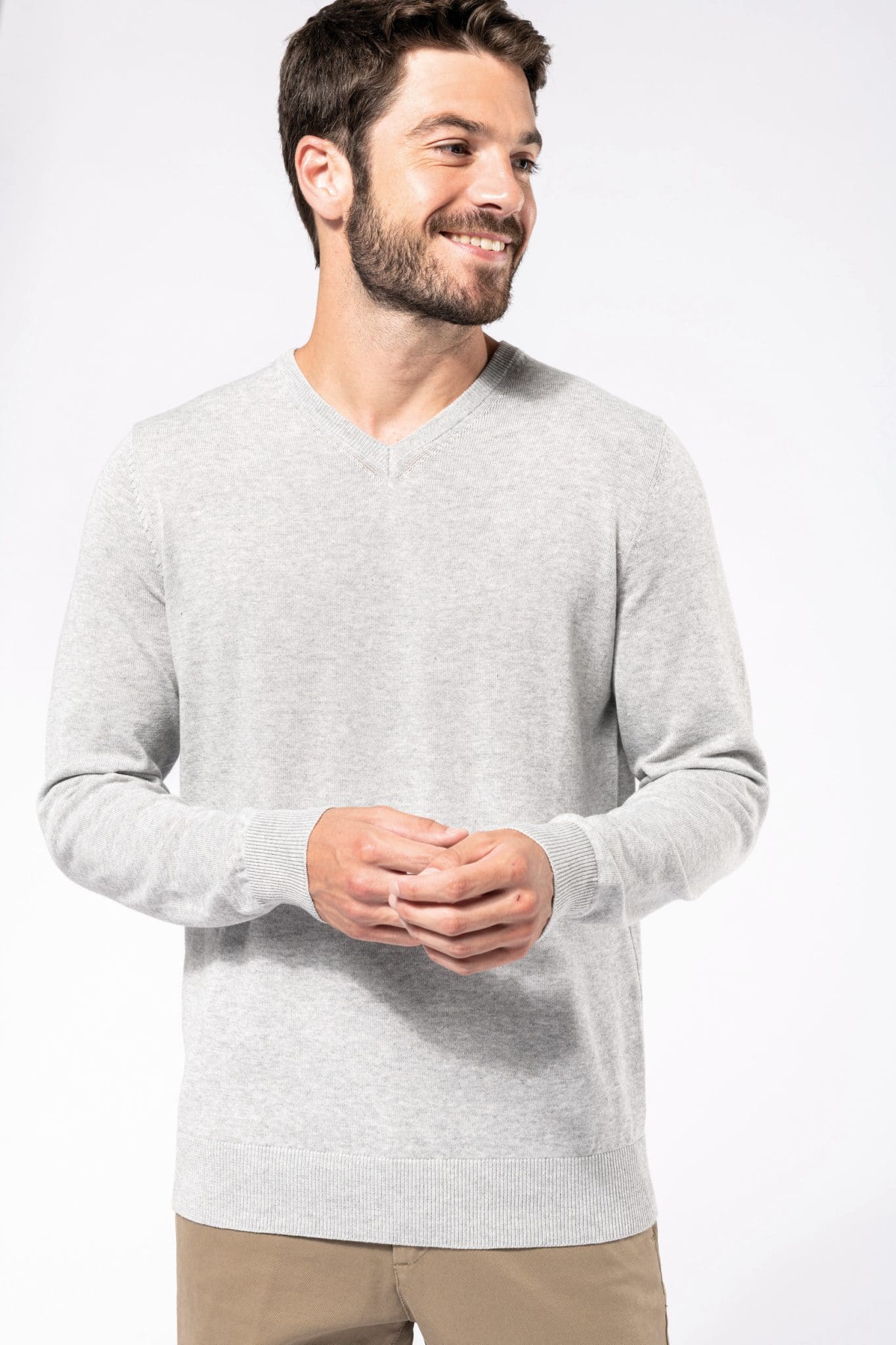 Miniature 3 pour Pull col en V écoresponsable homme
