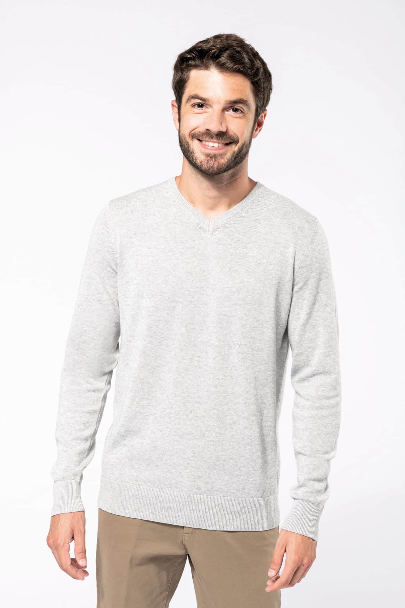 Visuel Pull col en V écoresponsable homme