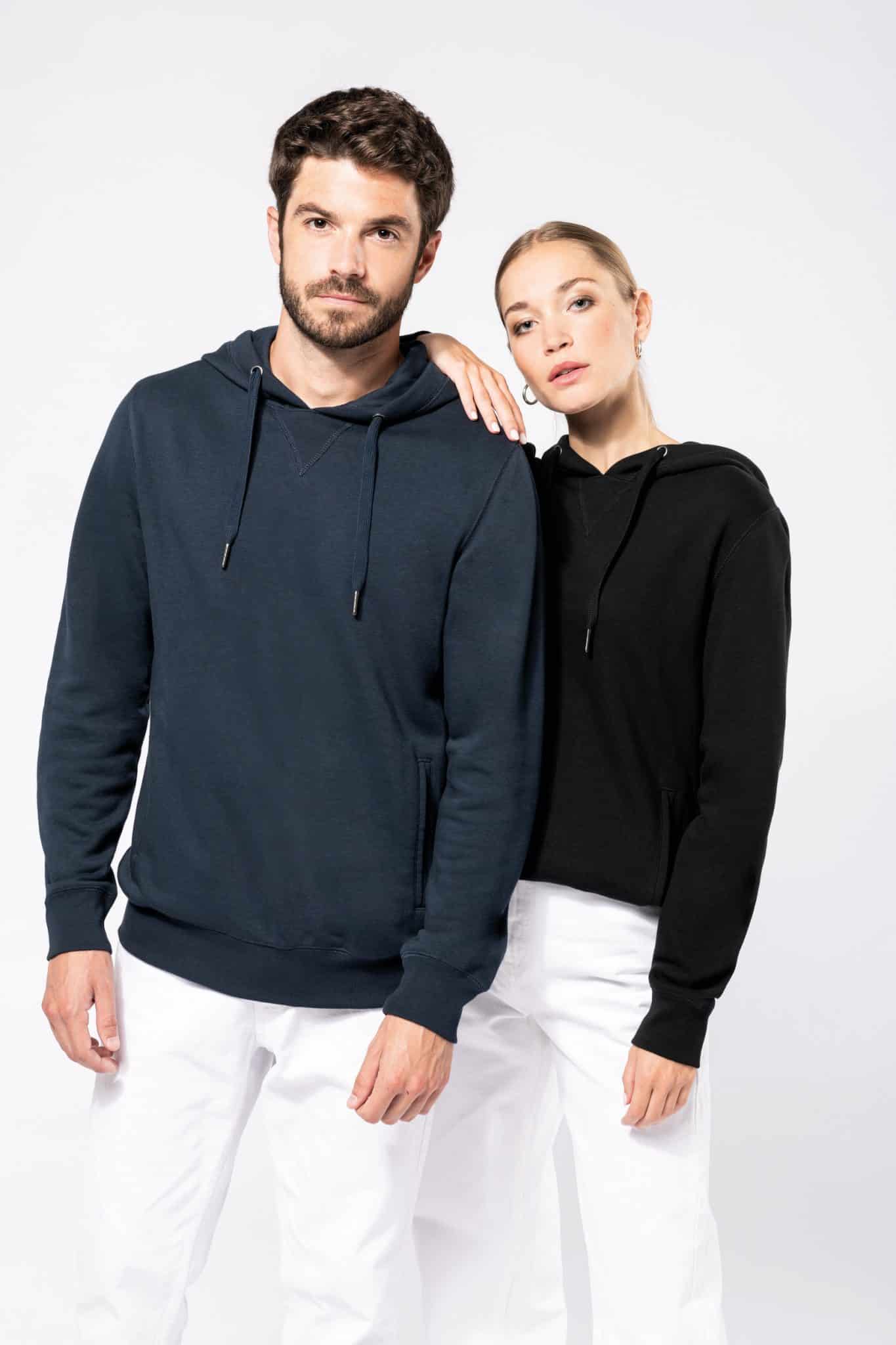 Visuel Sweat-shirt french terry écoresponsable à capuche unisexe