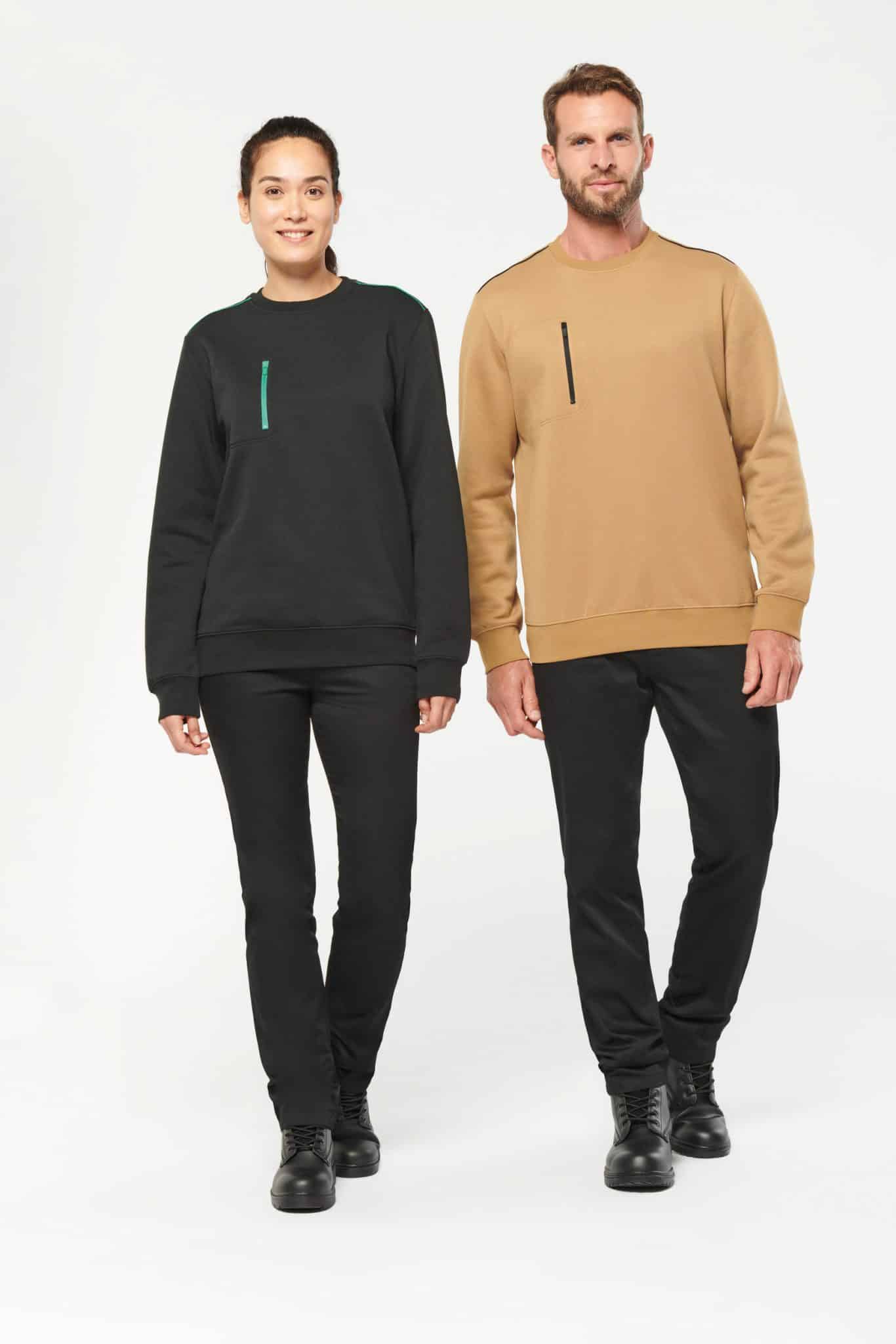 Visuel Sweat-shirt Day To Day zip poche contrastée unisexe