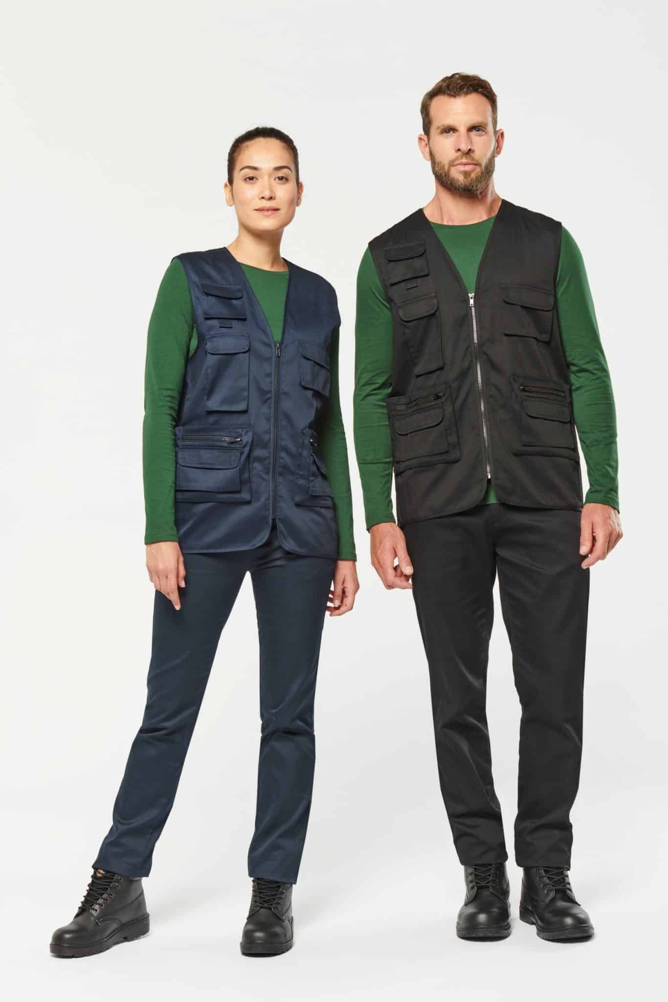 Visuel Gilet polycoton multipoches doublé unisexe
