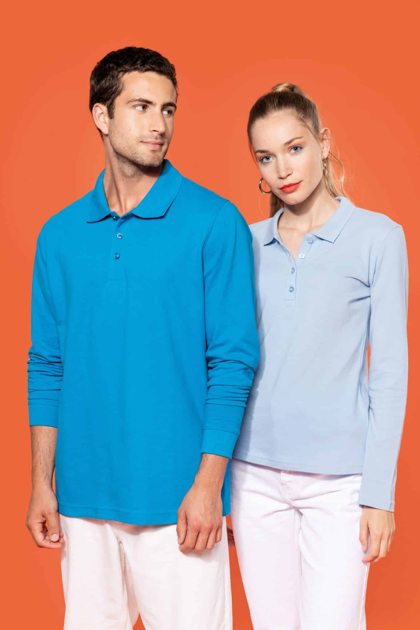 Miniature 9 pour Polo piqué manches longues femme