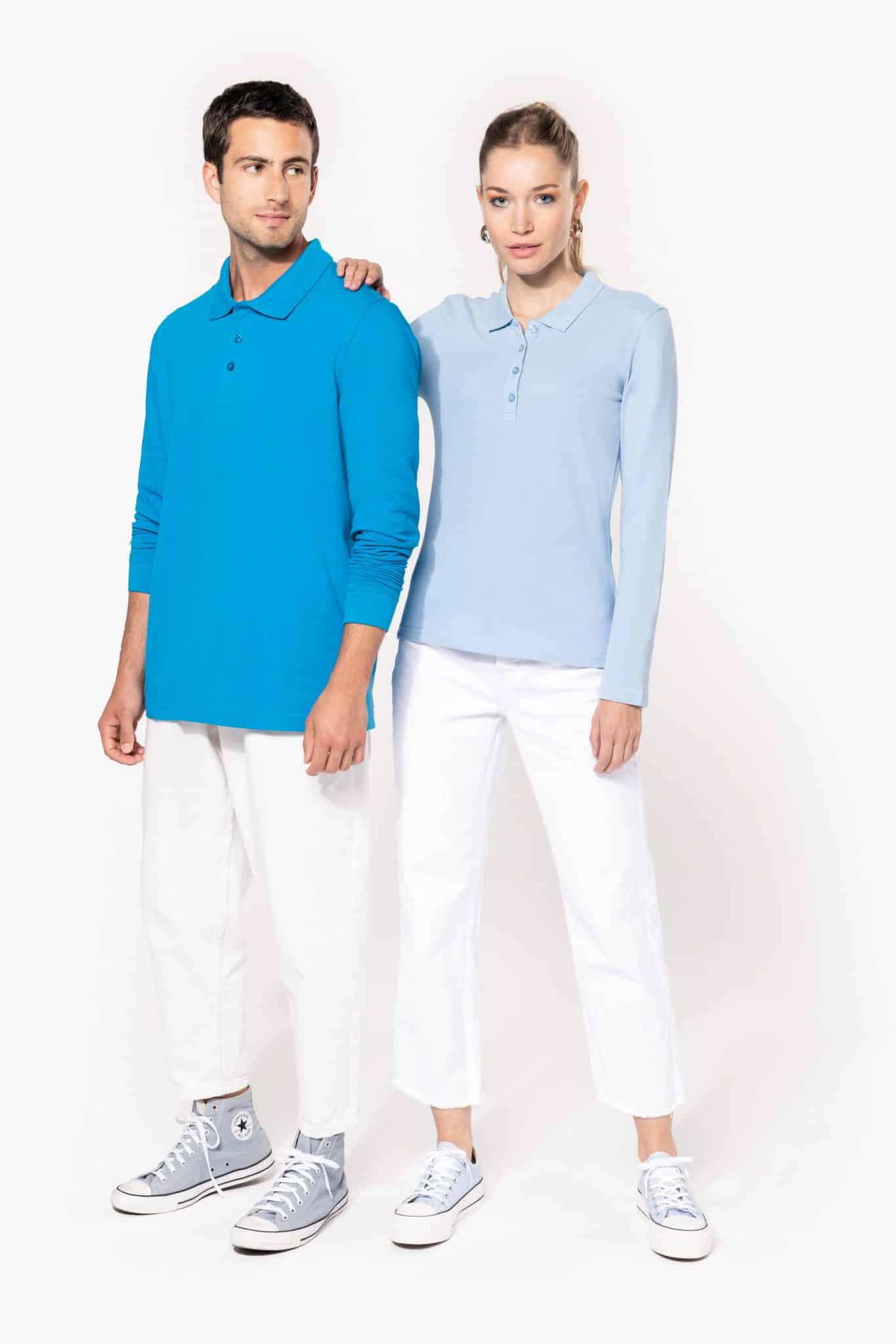 Miniature 5 pour Polo piqué manches longues femme