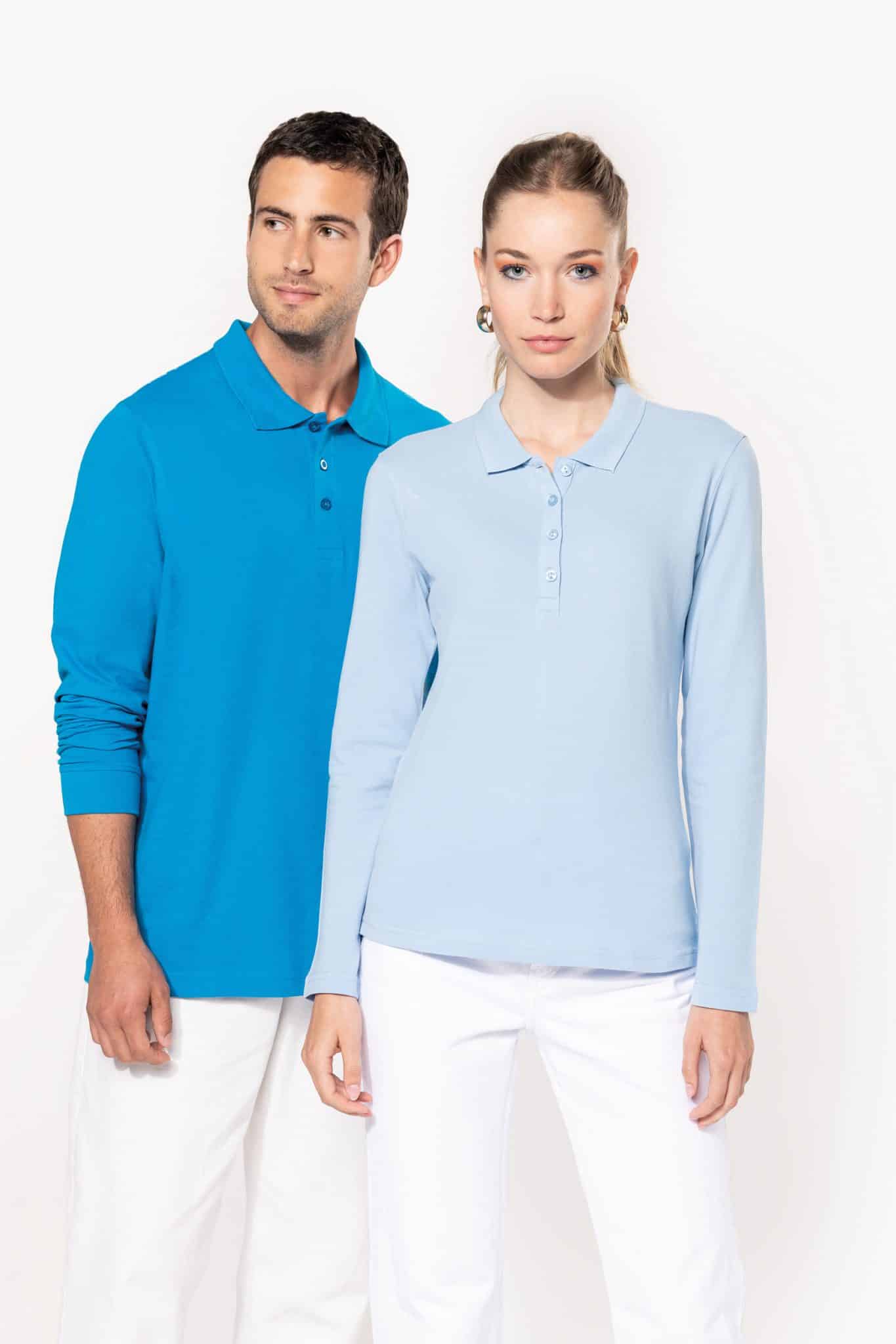 Miniature 4 pour Polo piqué manches longues femme