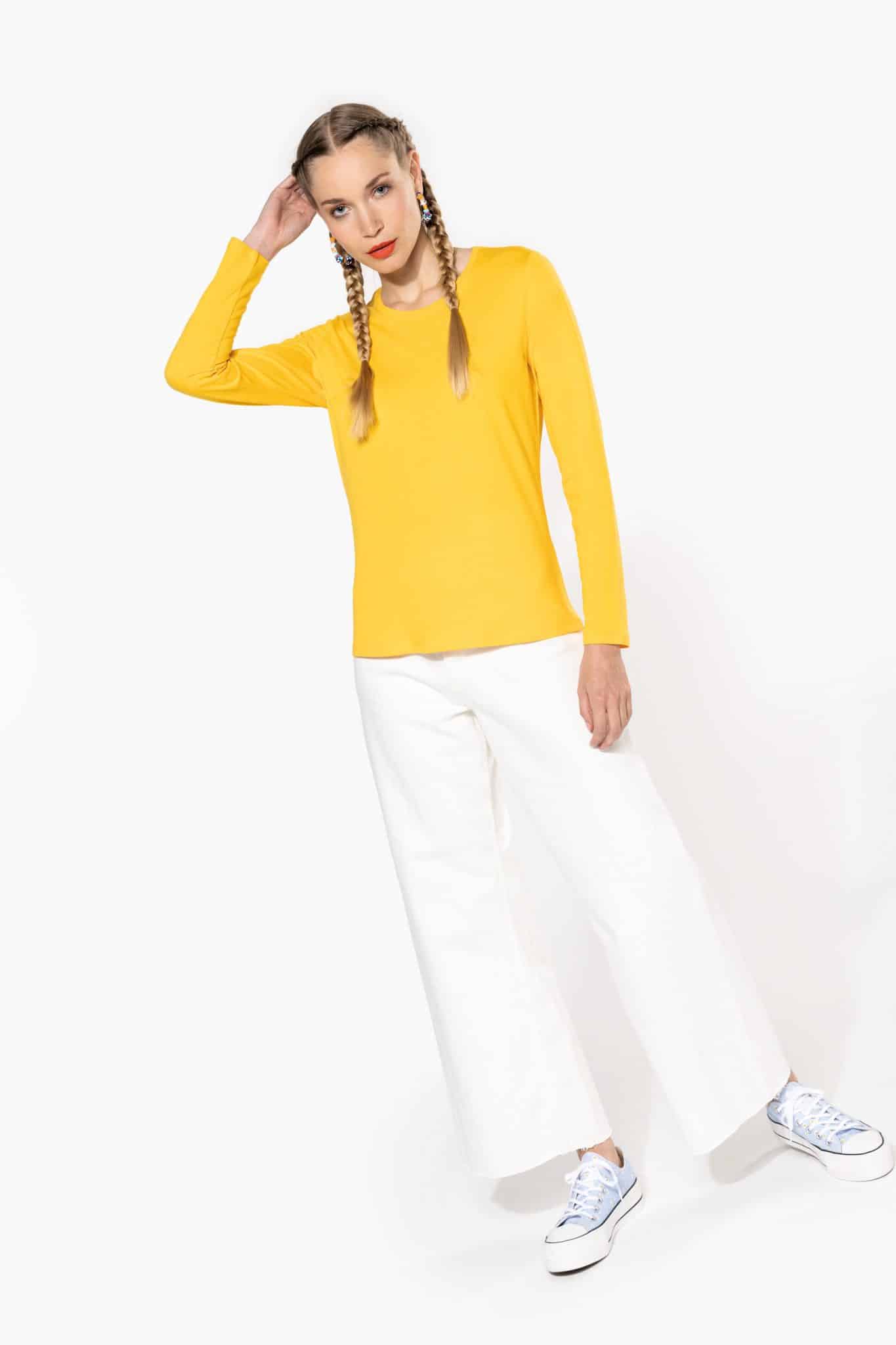 Miniature 3 pour T-shirt col rond manches longues femme