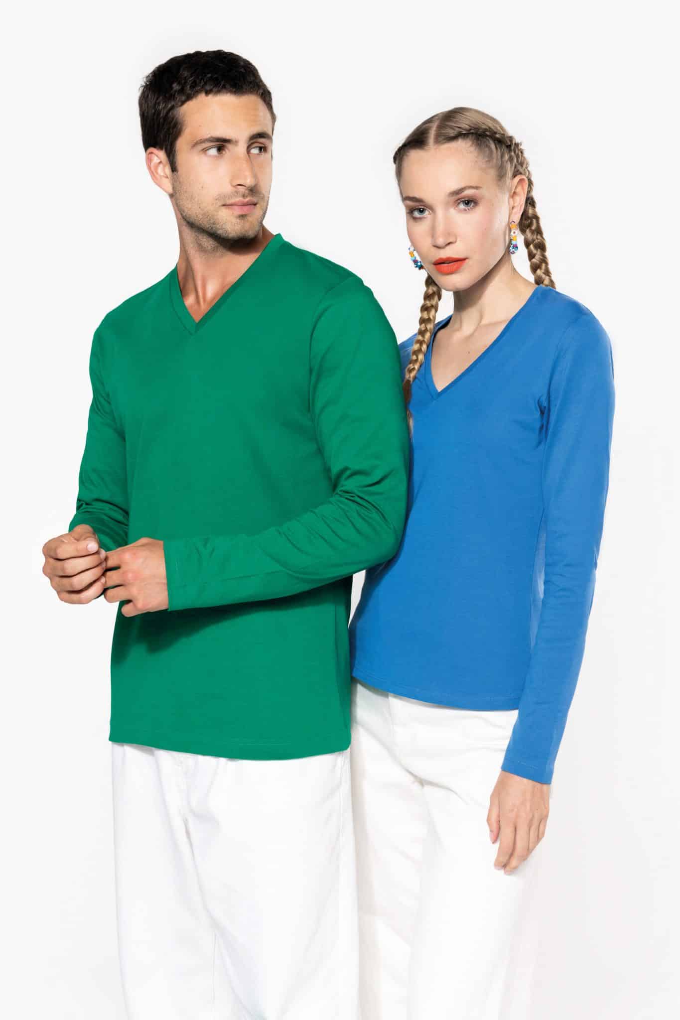 Miniature 4 pour T-shirt col V manches longues homme
