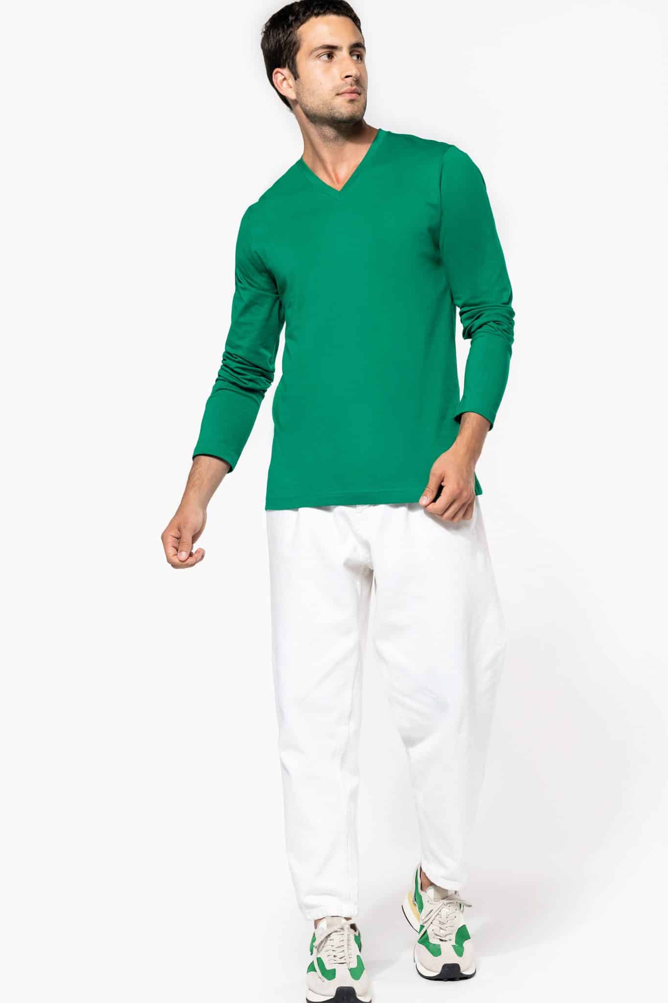 Miniature 3 pour T-shirt col V manches longues homme