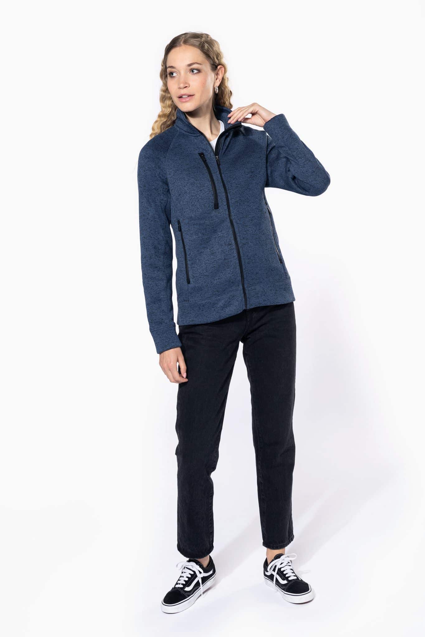 Miniature 4 pour Veste zippée chinée femme