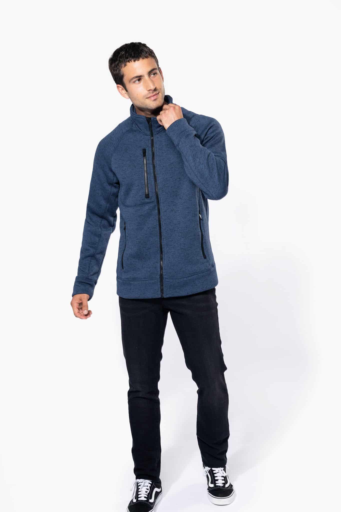 Miniature 4 pour Veste zippée chinée homme