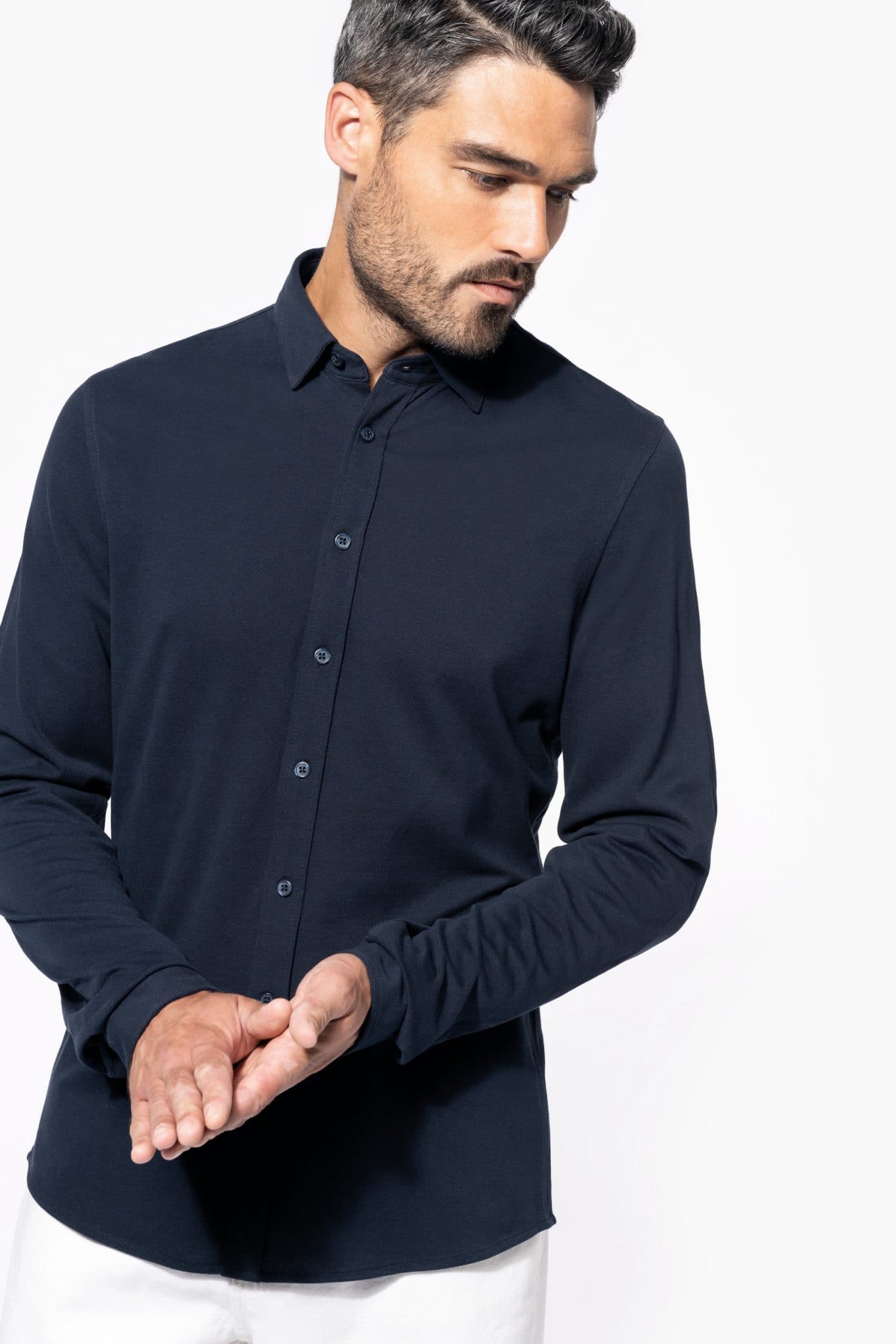 Visuel Chemise maille piquée manches longues