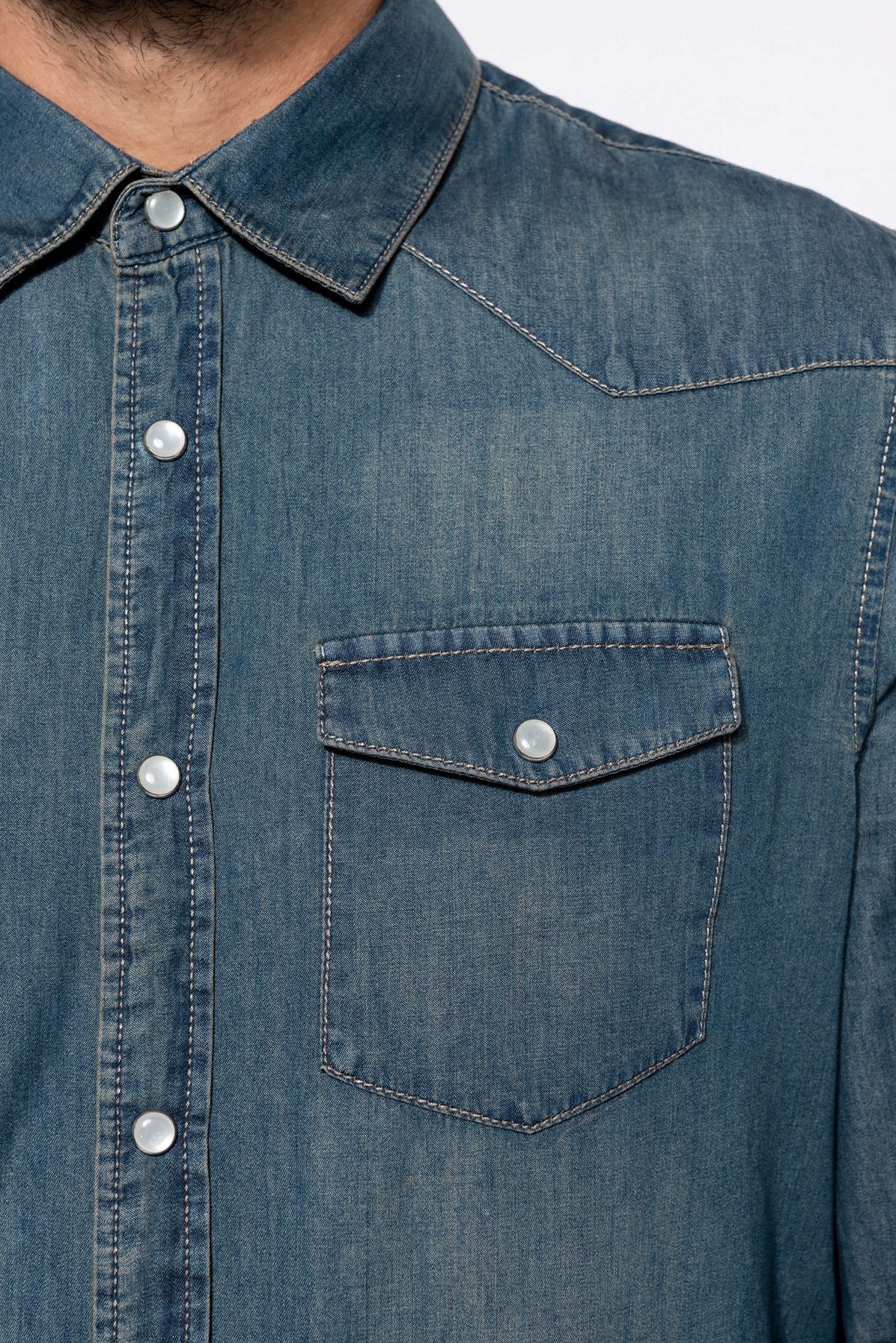 Miniature 7 pour Chemise denim manches longues