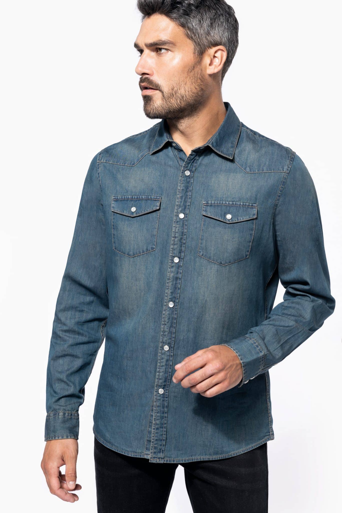 Visuel Chemise denim manches longues