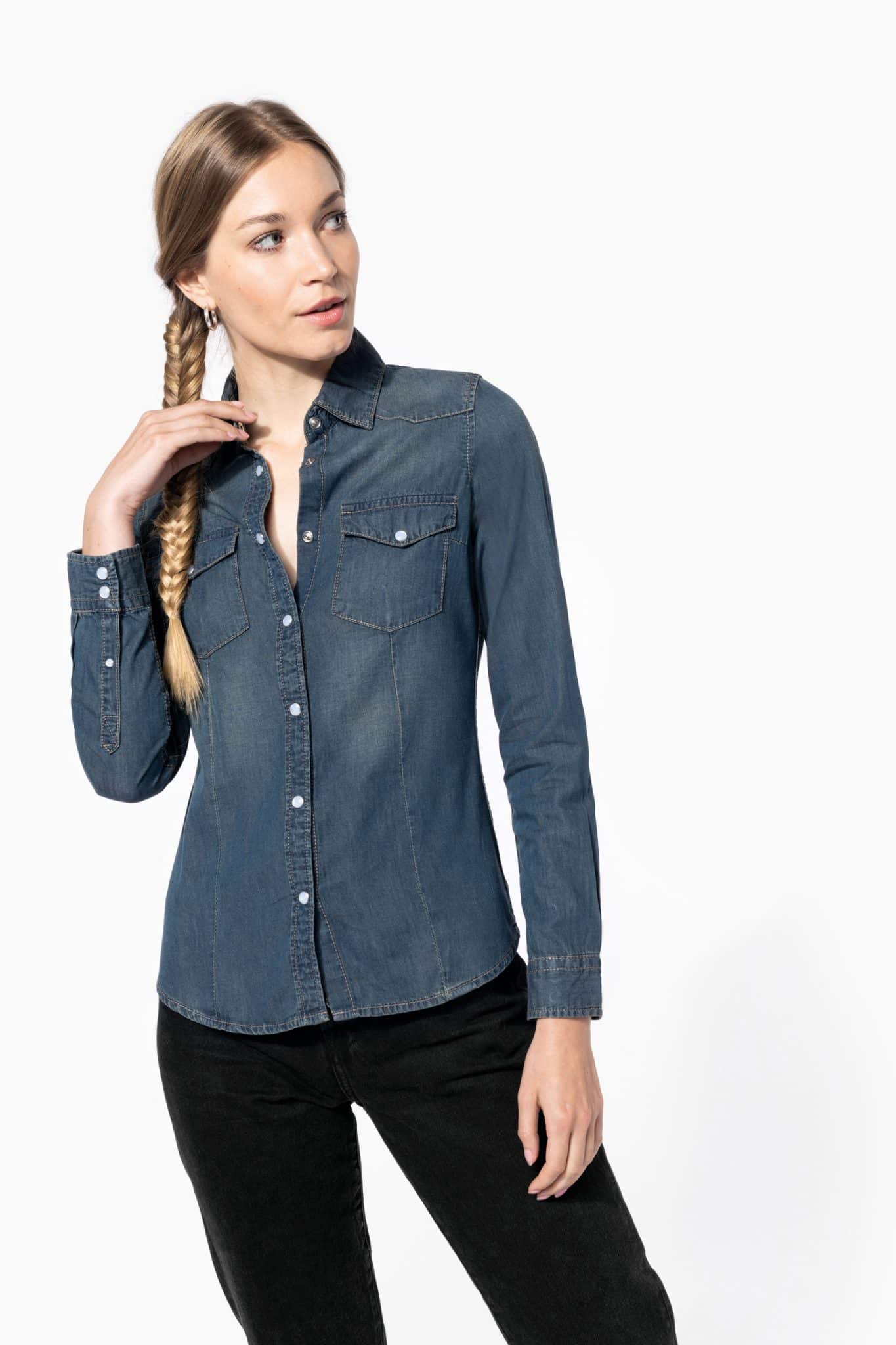 Visuel Chemise denim manches longues femme