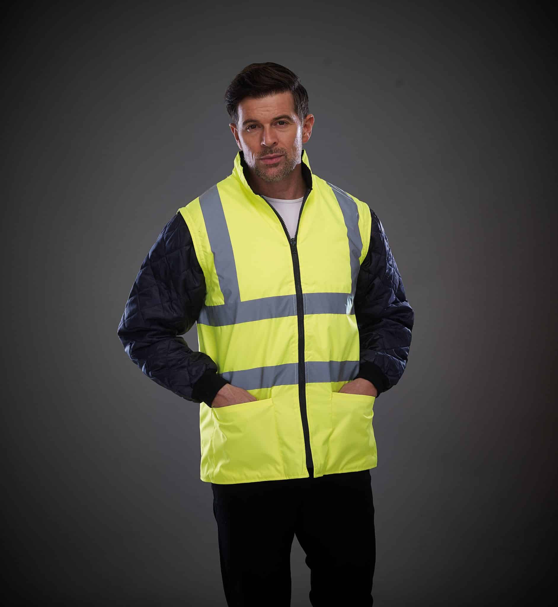 Visuel Veste matelassée haute visibilité avec manches détachables