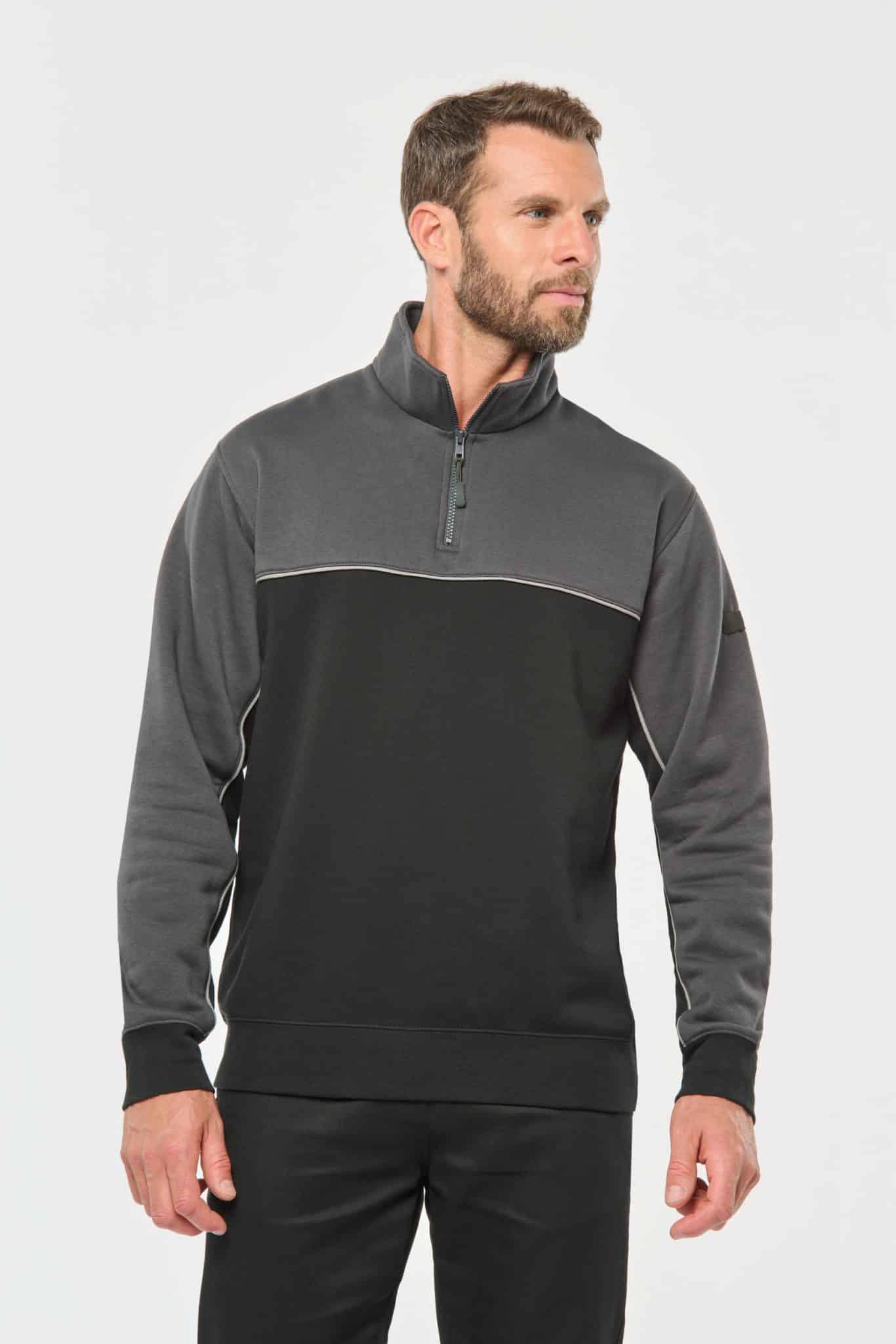 Miniature 2 pour Sweat-shirt écoresponsable col zippé unisexe