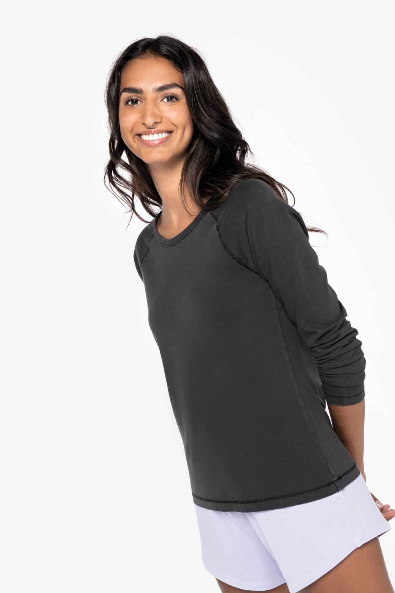 Visuel T-shirt écoresponsable raglan manches longues femme